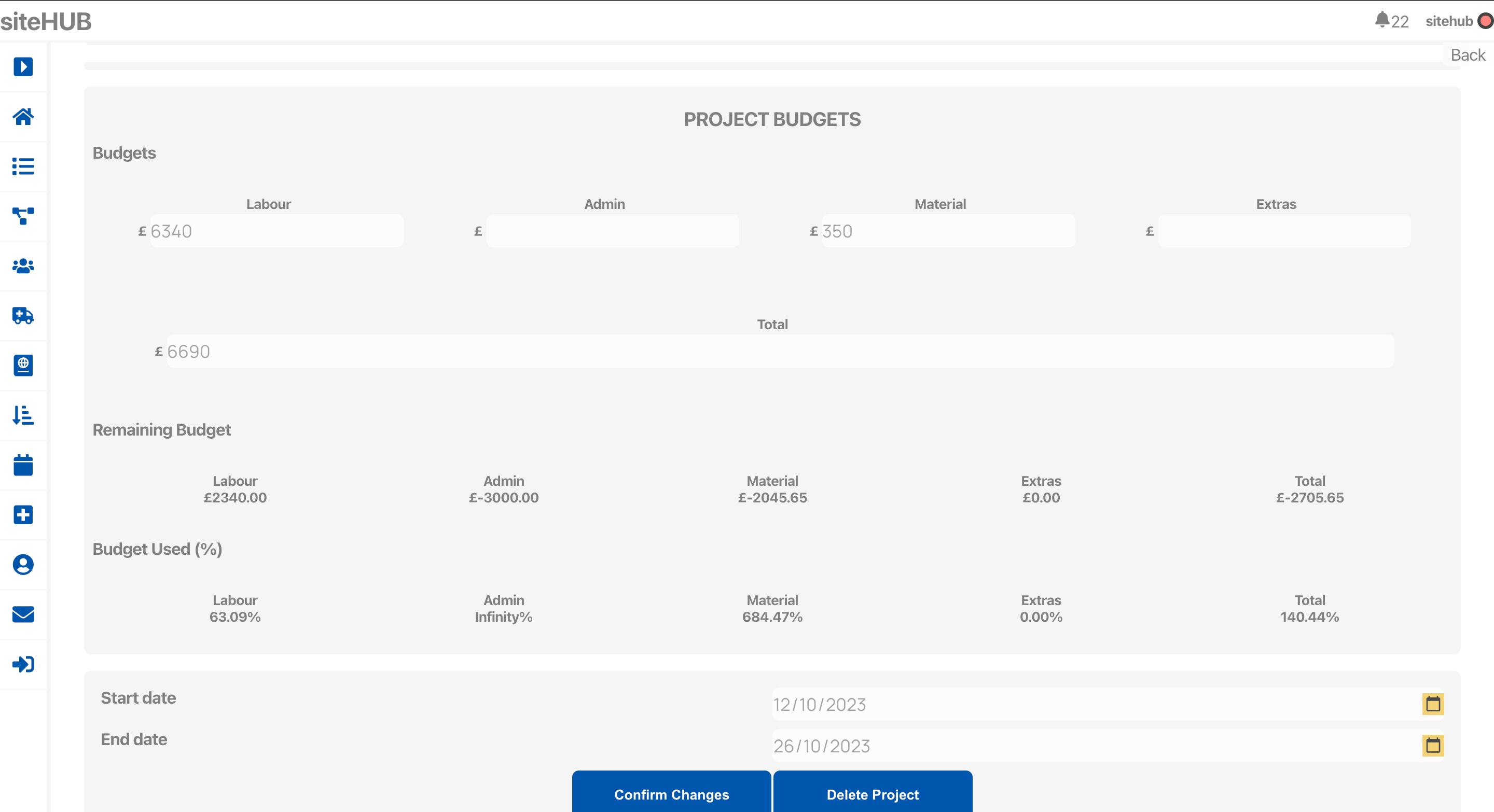 Create construction project budgets they keep you financially accountable on siteHUB