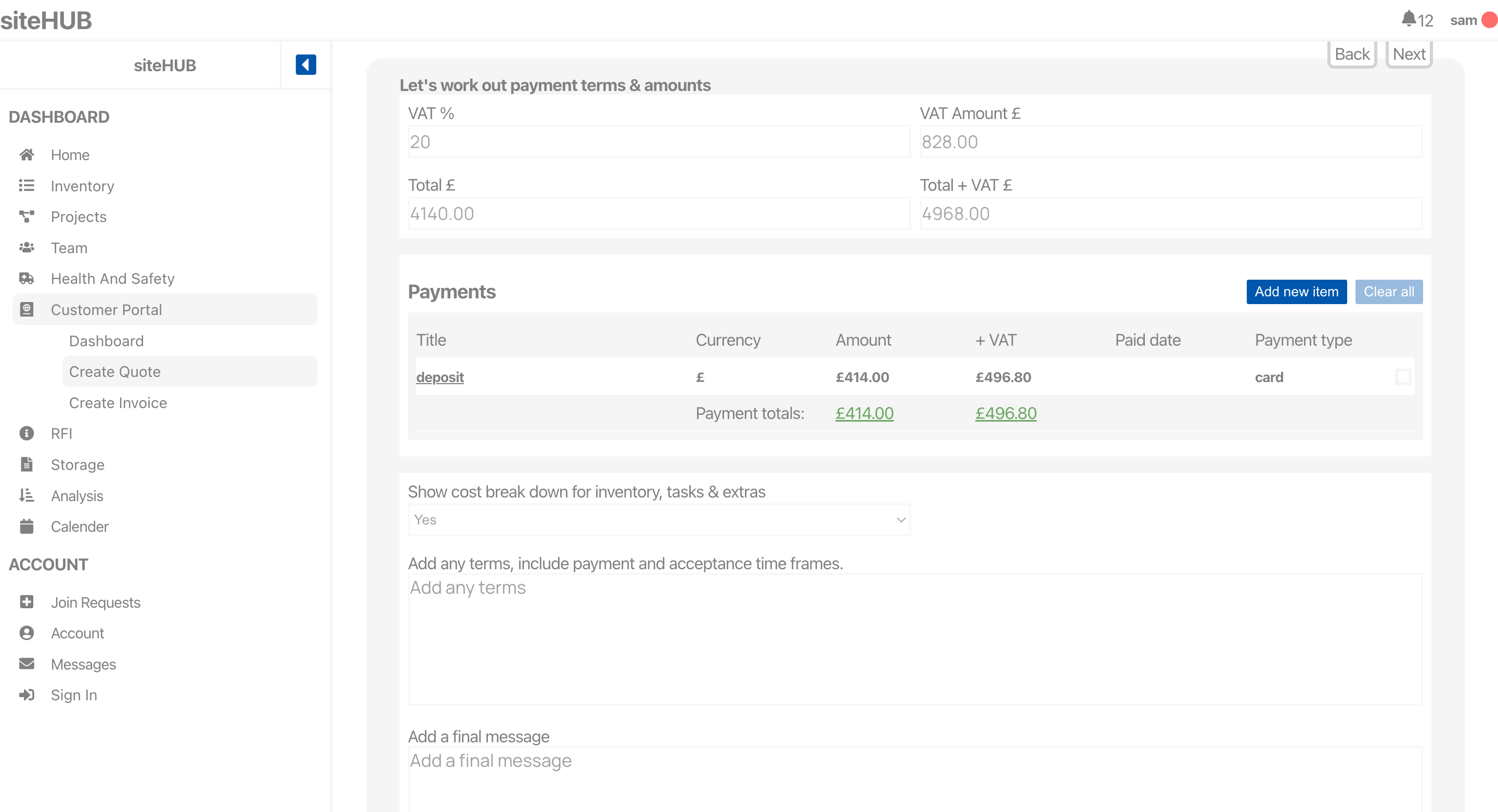 Reduce wasted material and equipment for your construction company using siteHUB management solutions