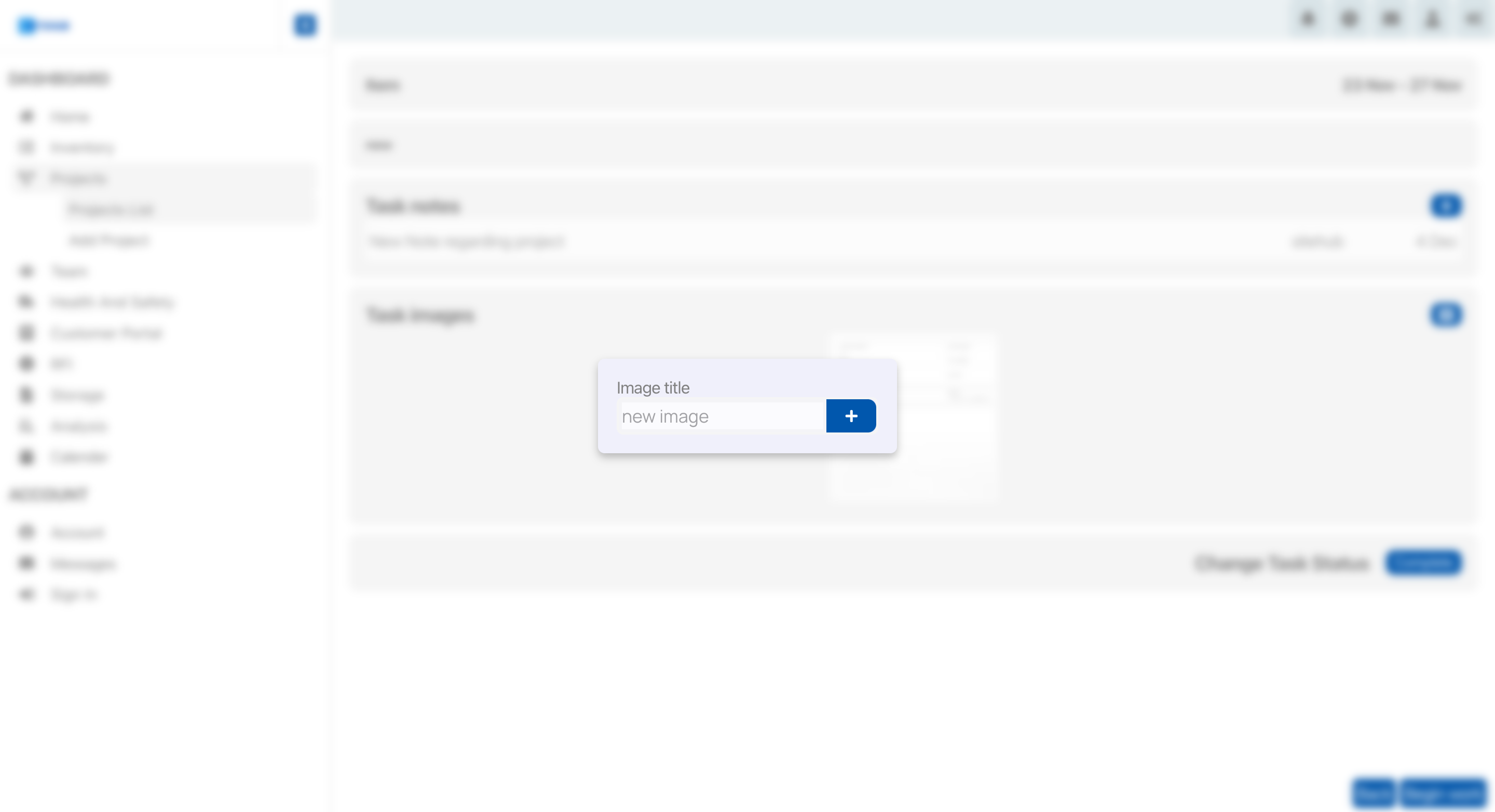 Project Task Images and Attachments, easily updatable by any one on your construction team improving project completion times and reducing construction errors.